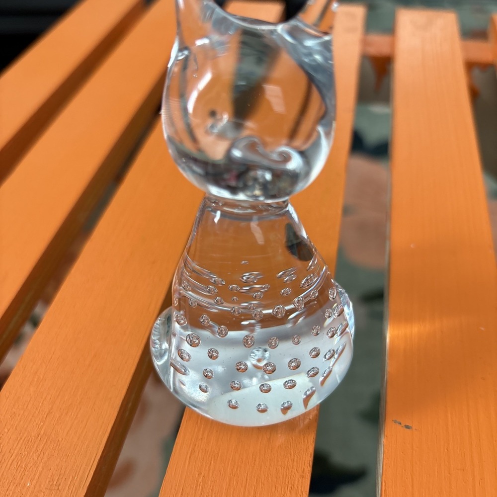 Beautiful Vintage Glass Animal Figure, Cat.